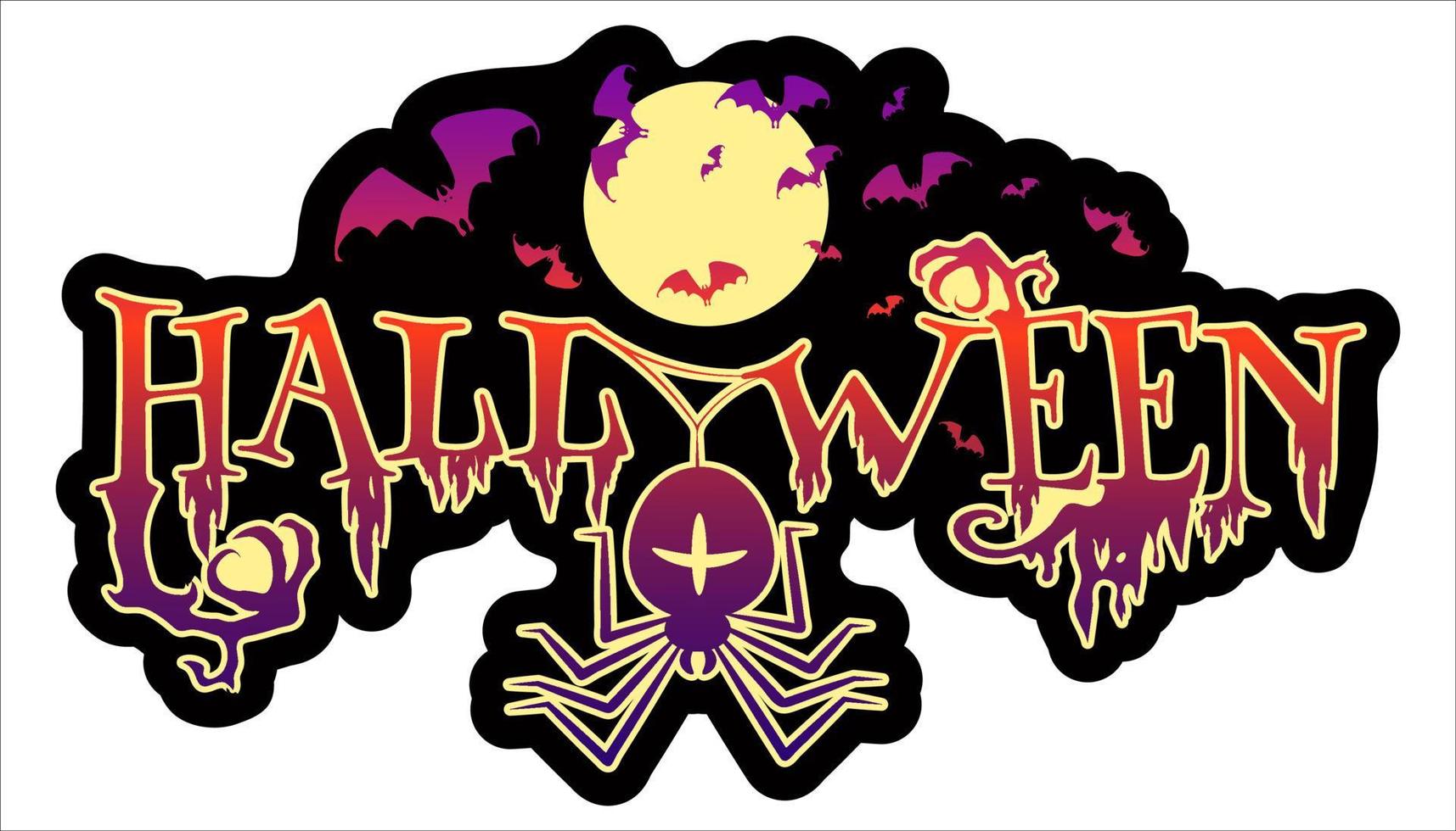 banner, pegatina de halloween. vector