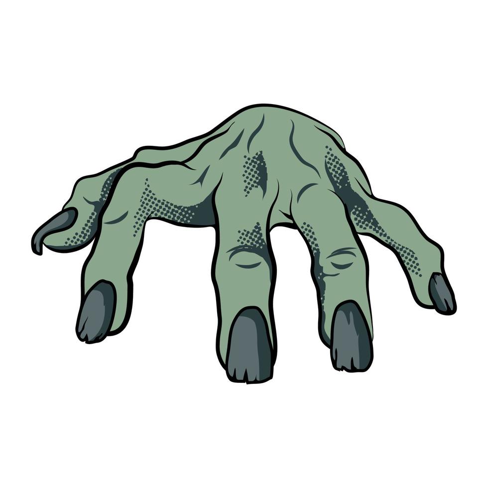 Dead man's hand, zombie for Halloween. vector