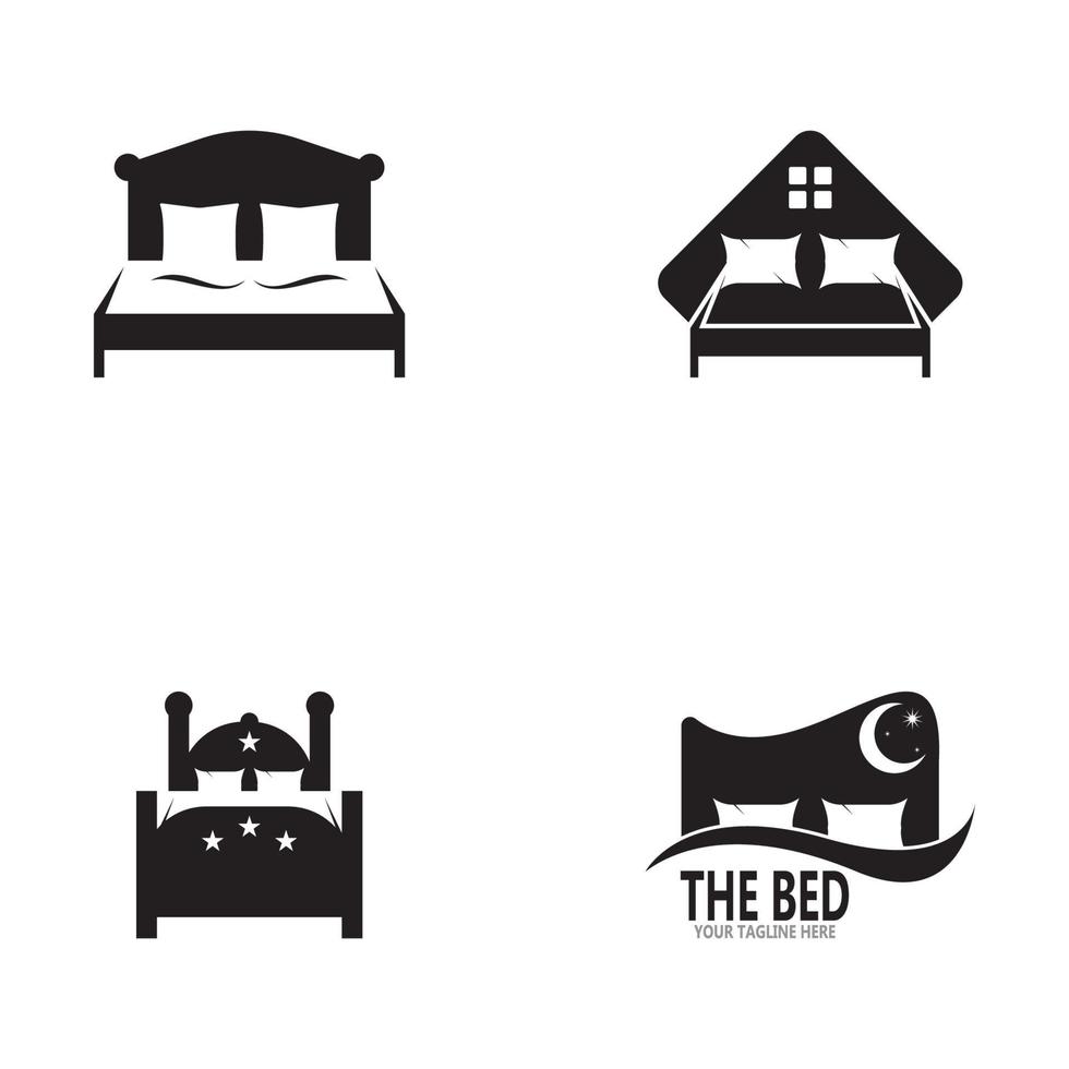 Bed icon and symbol vector template illustration