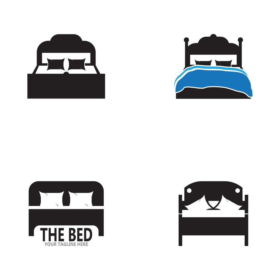 Ilustración de plantilla de vector de icono y símbolo de cama