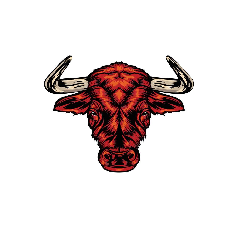 Illustration of bison head vector