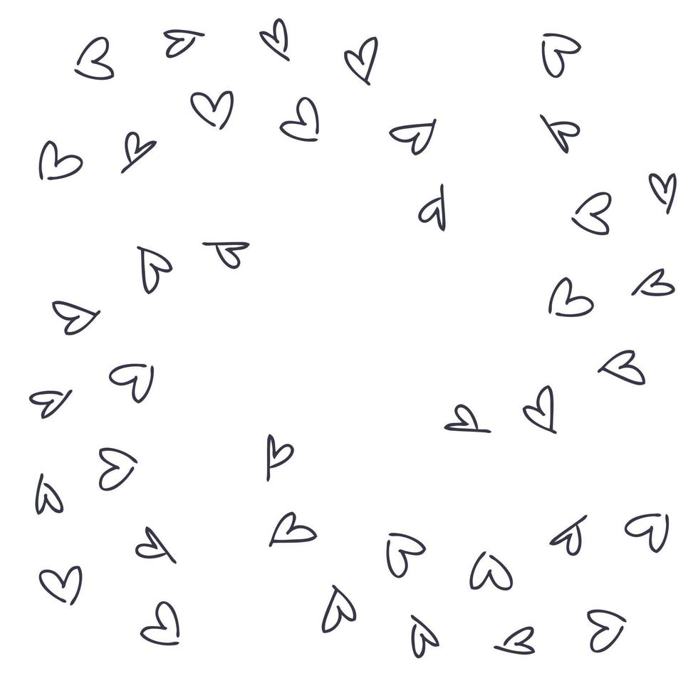 Doodle vector corazones de forma redonda.