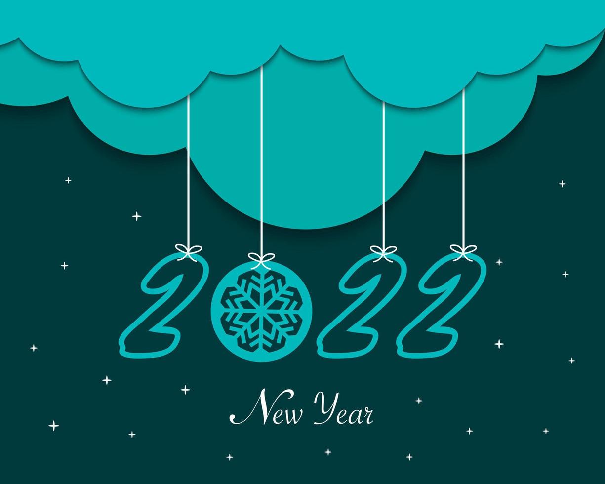 Happy New Year With Cloud Vector