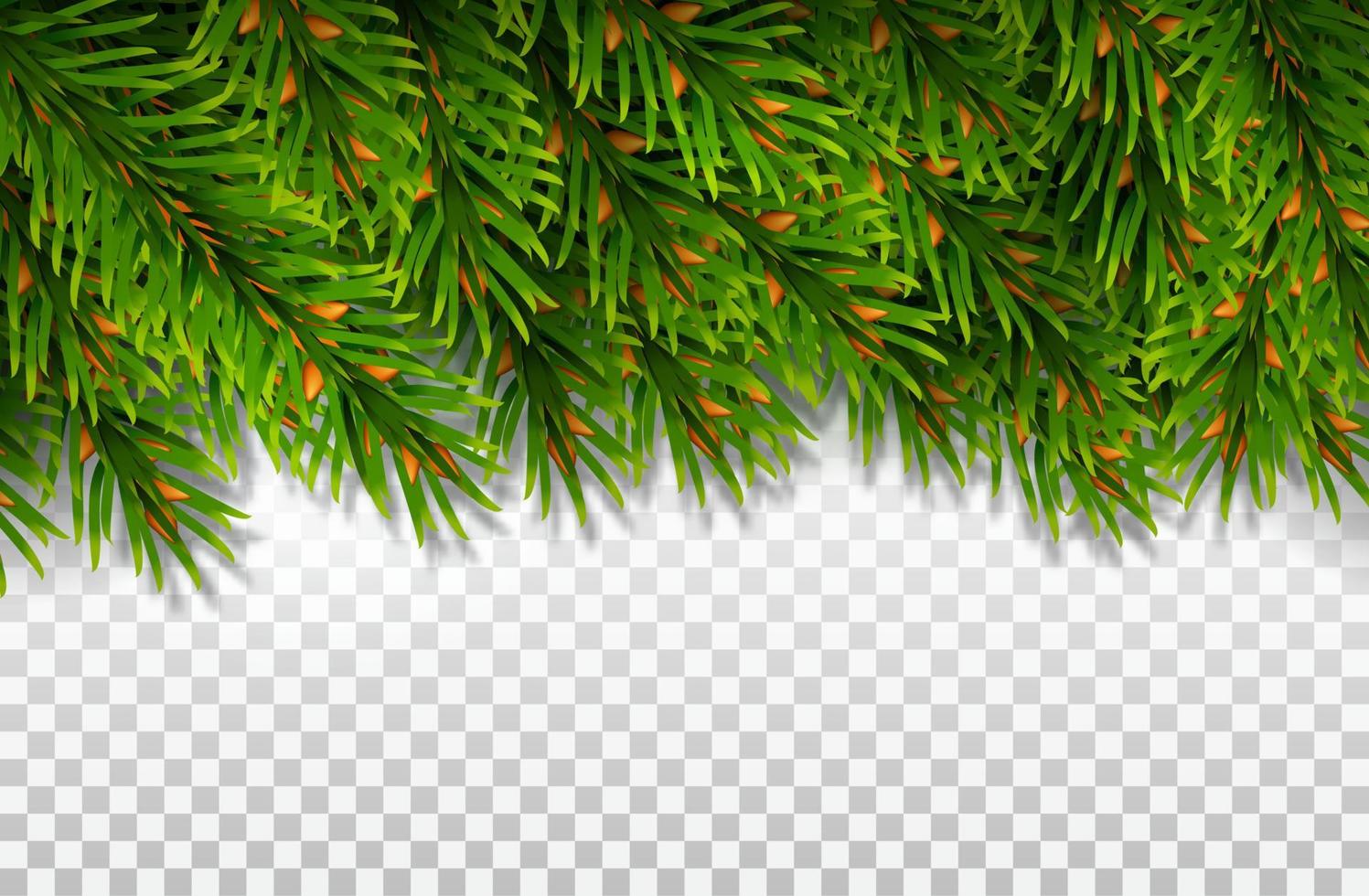 MobileMockup for a banner made of evergreen spruce branches. For Christmas decorations and greeting card design vector