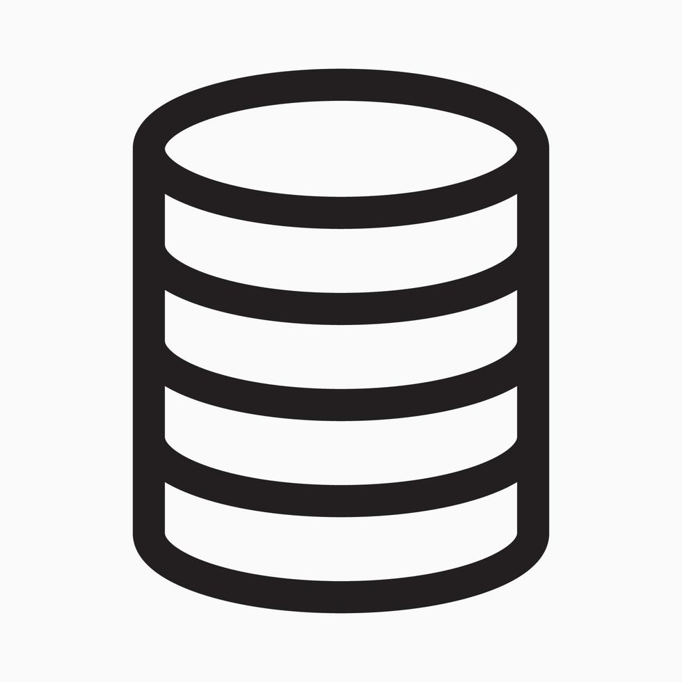 Data storage database outline style icon vector