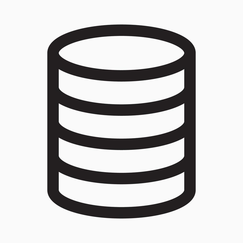 Data storage database outline style icon vector