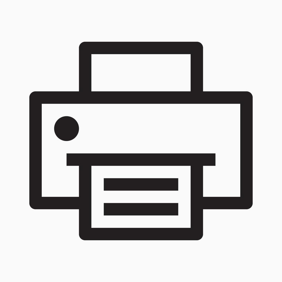 Printer outline style icon vector