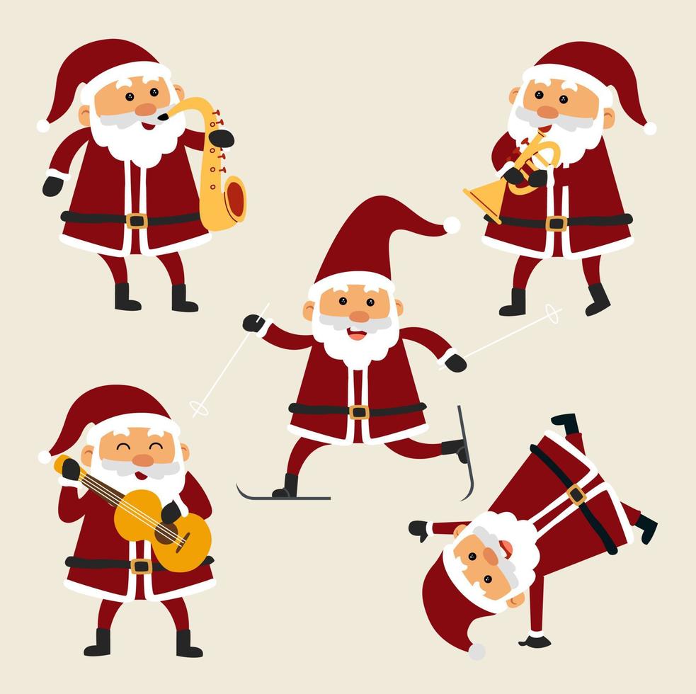 colección de navidad santa claus vector