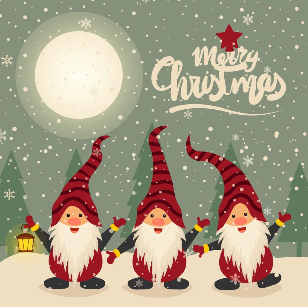 Merry Christmas cartoon cute illustration. vector