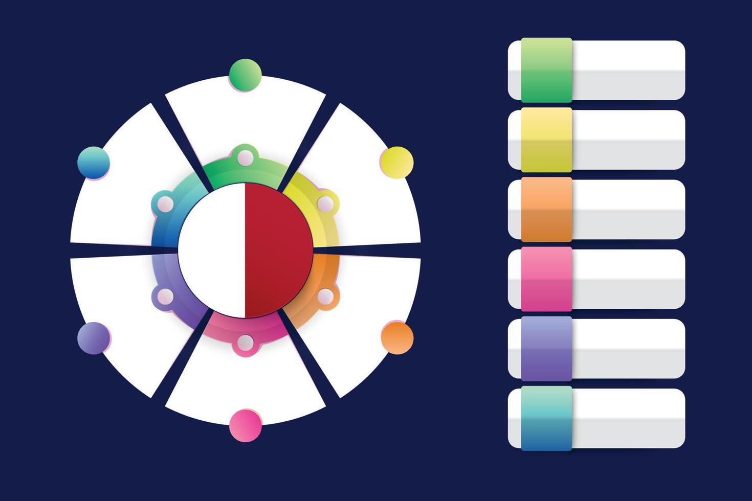 Malta Flag with Infographic Design Incorporate with divided round shape vector