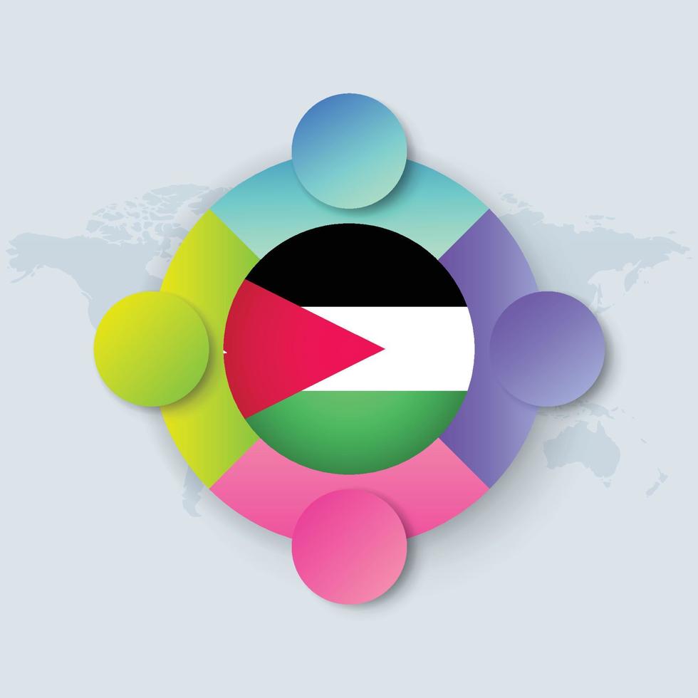 Jordan Flag with Infographic Design isolated on World map vector