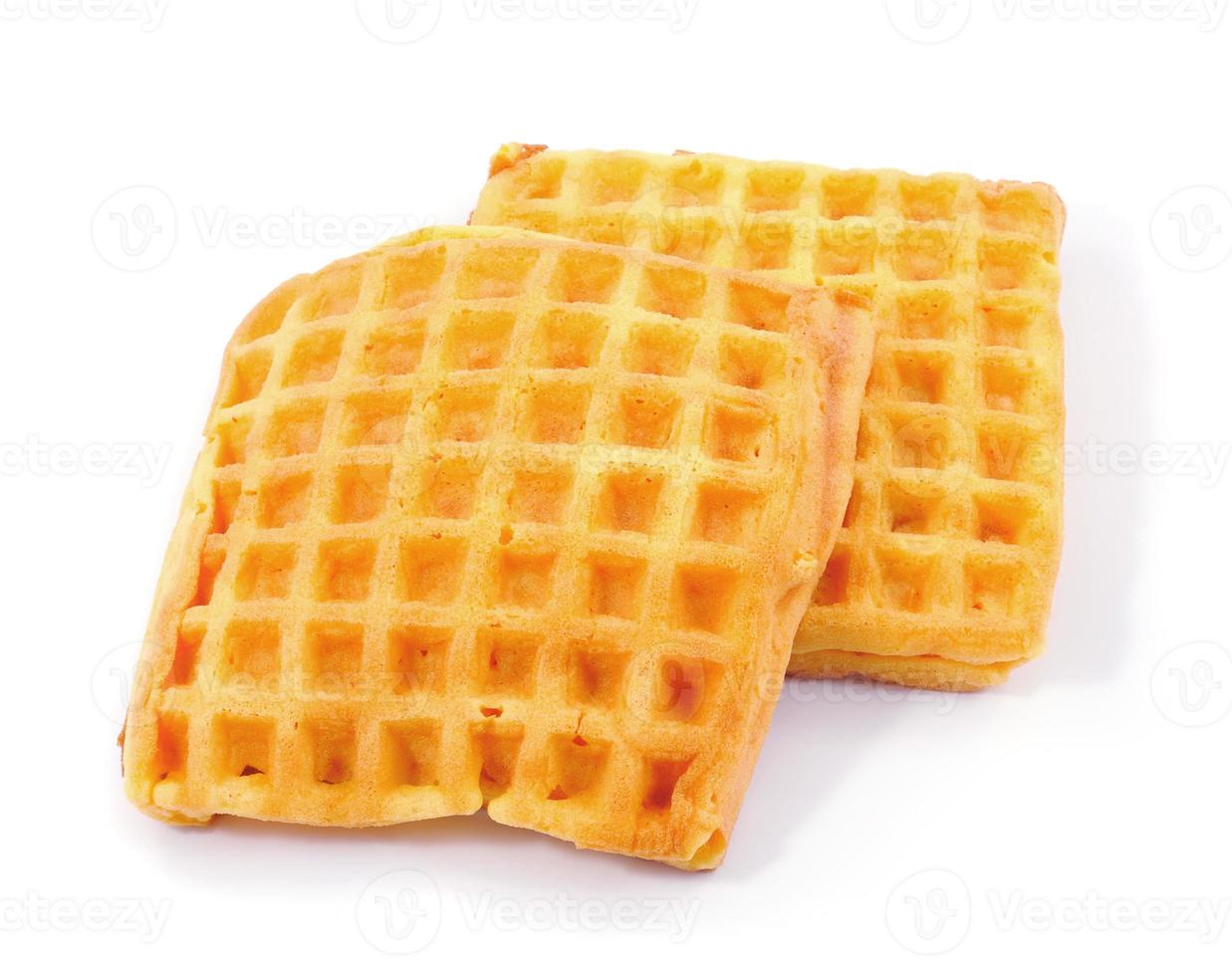 belgium waffles isolated on white photo