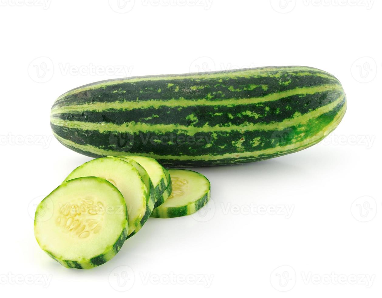 Cucumber isolated over white background photo