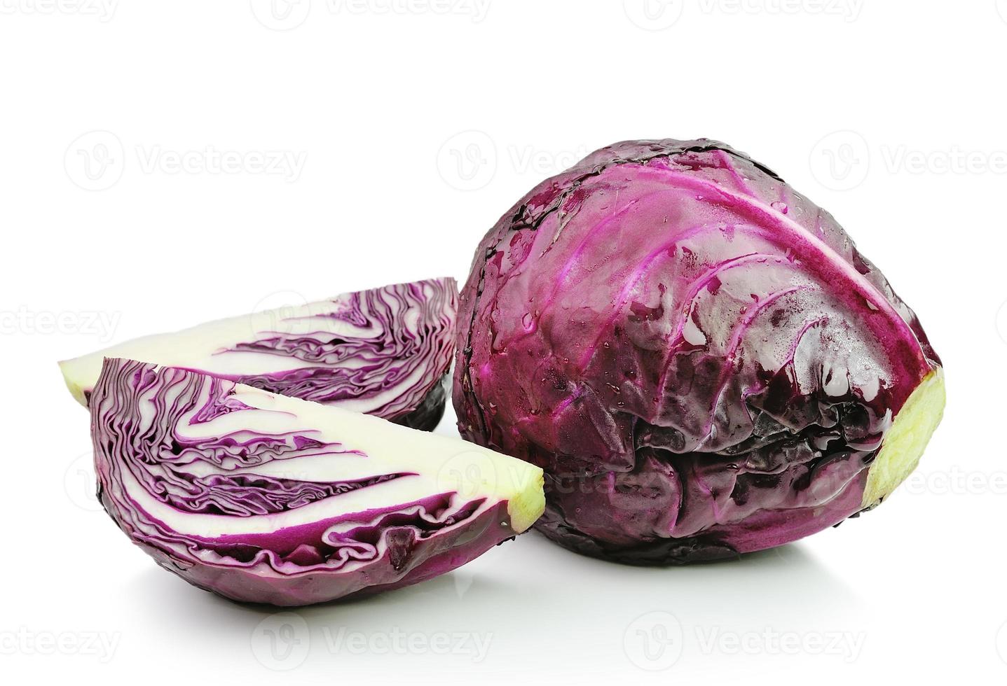 red cabbage on white background photo