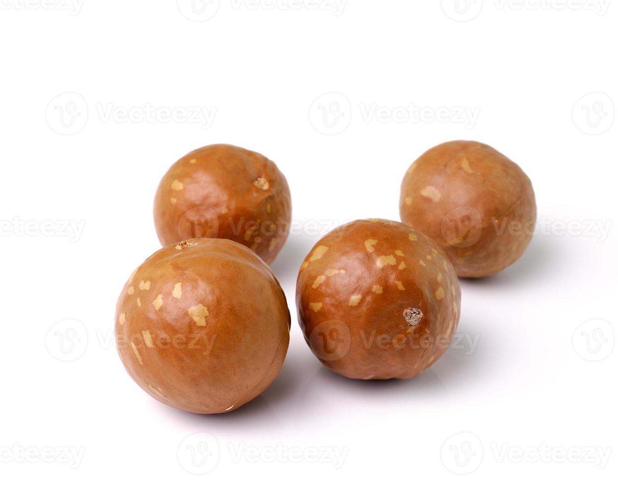 macadamia nuts on white background photo