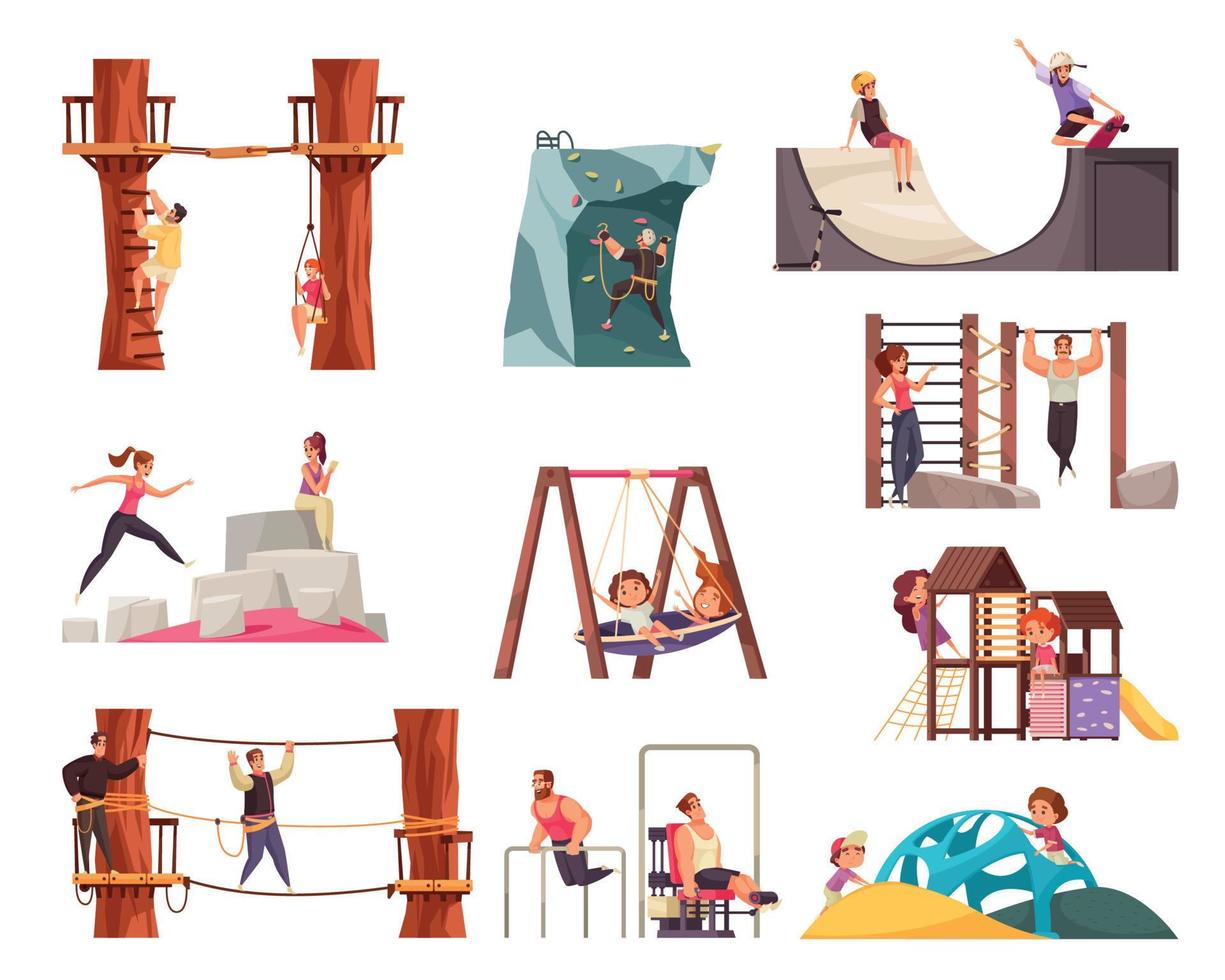 Outdoor Adventure Activities Set vector
