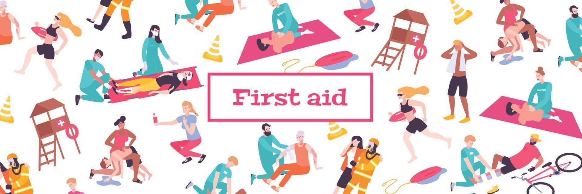 First Aid Pattern Composition vector