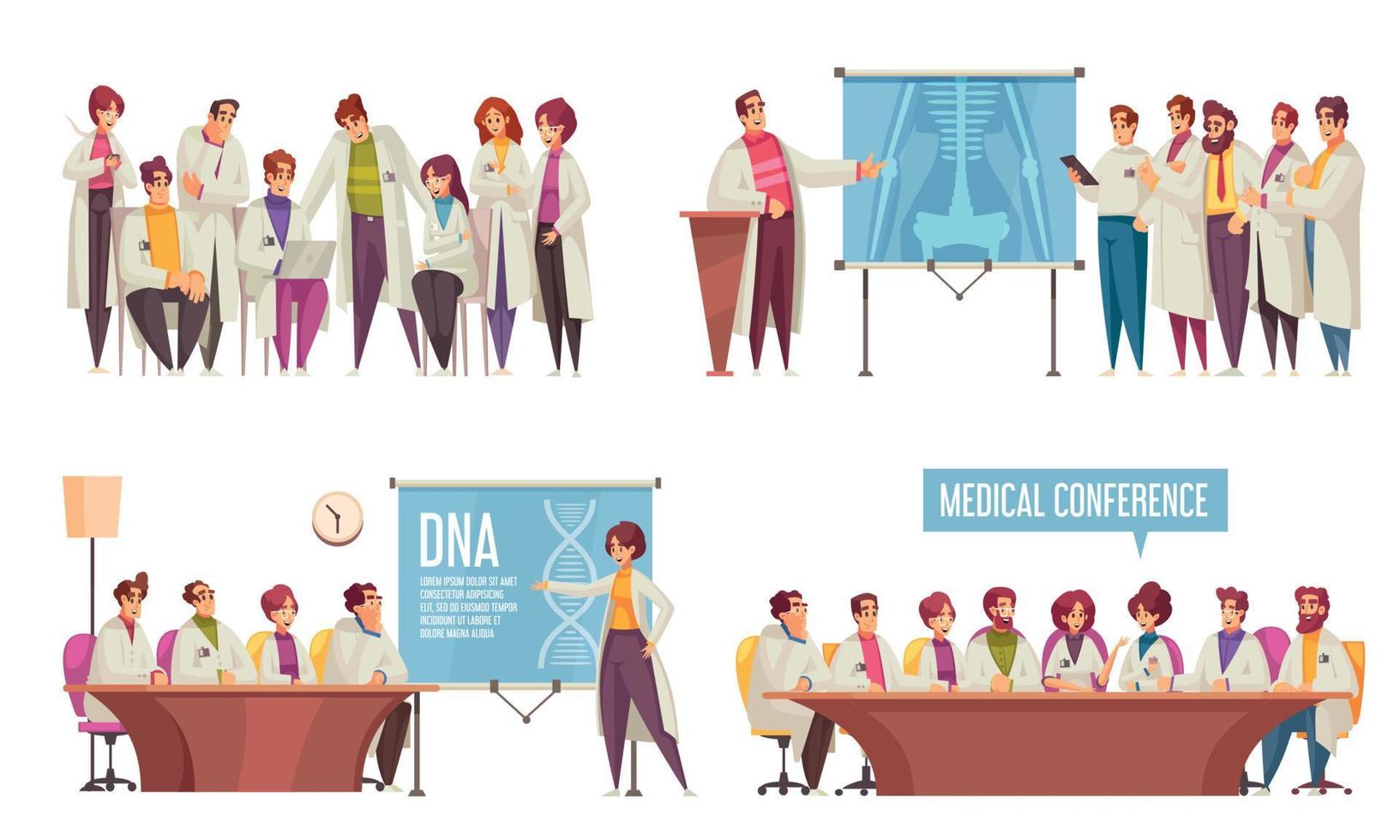 Medical Conference Composition Set vector