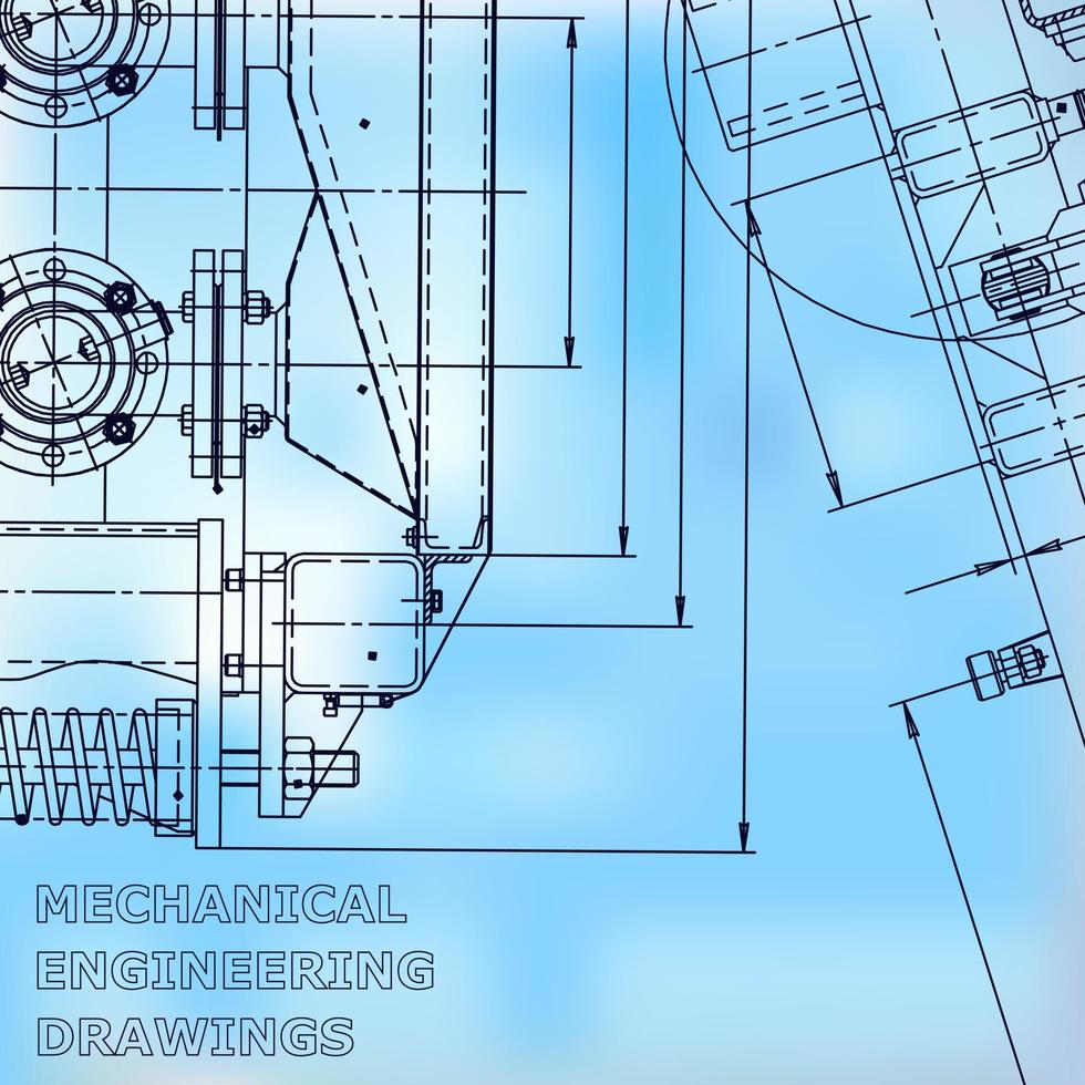 Blueprint. Vector engineering illustration. Computer aided design systems