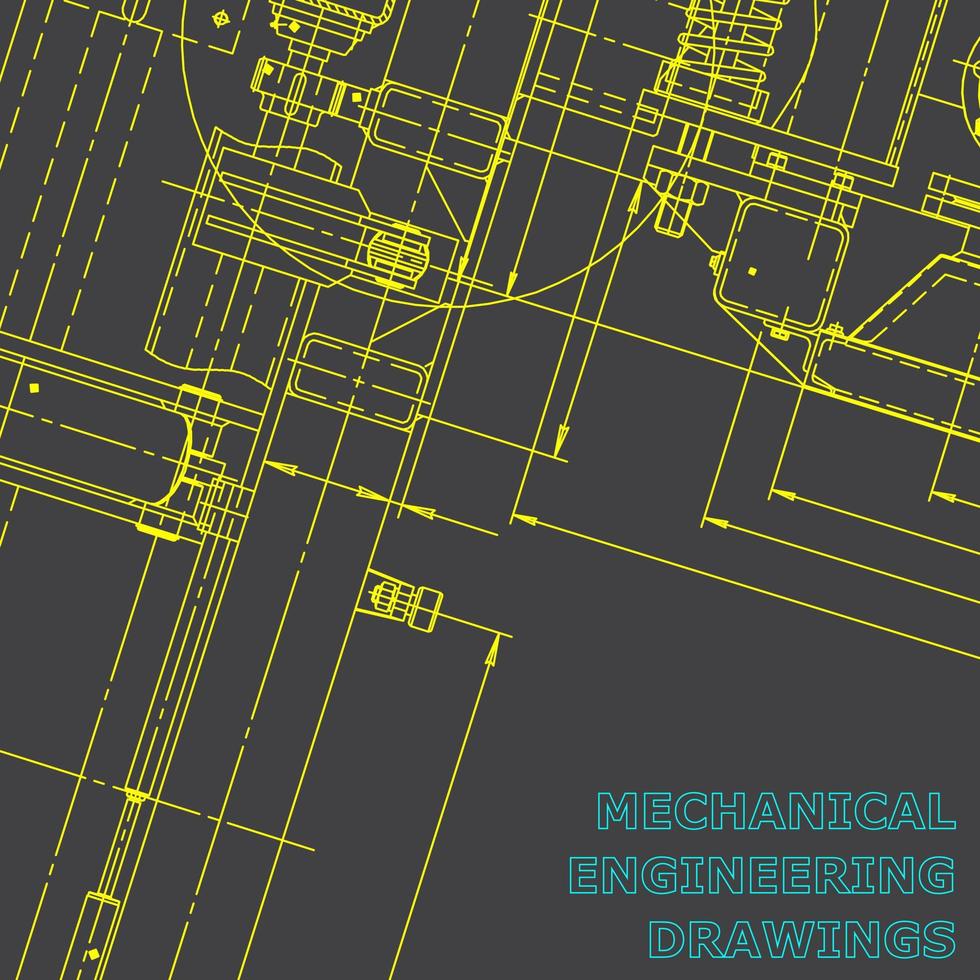 Blueprint. Vector engineering illustration. Computer aided design systems