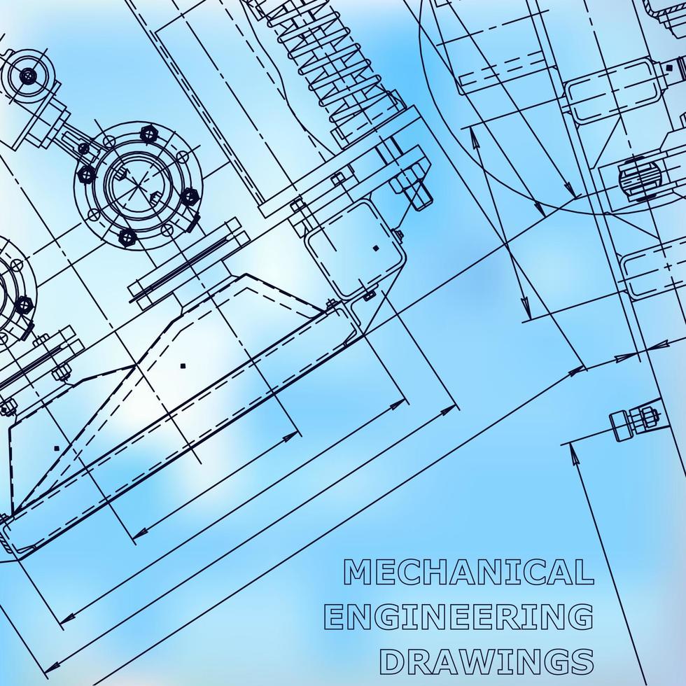 Blueprint, Sketch. Vector engineering illustration. Cover, flyer, banner, background