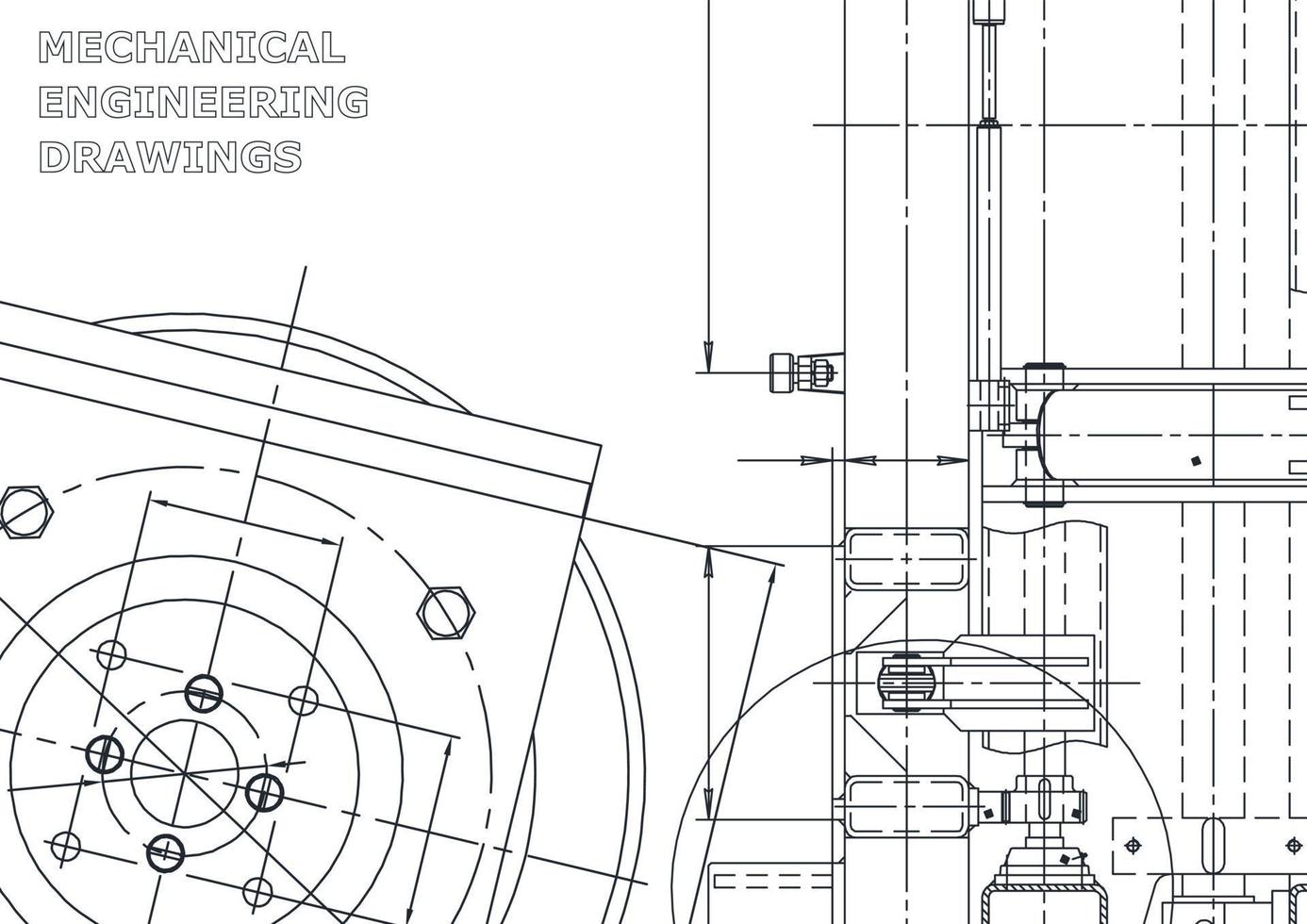 Ilustración de ingeniería vectorial. sistemas de diseño asistido por computadora. fabricación de instrumentos. ilustraciones técnicas vector