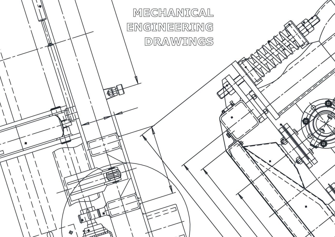 banner de vector. dibujo de ingeniería. fabricación de instrumentos mecánicos vector