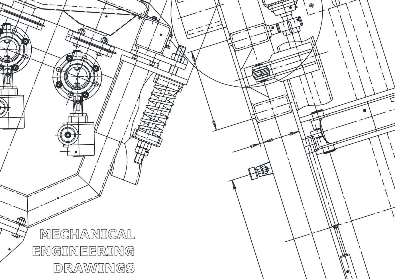 Vector banner. Engineering drawing. Mechanical instrument making