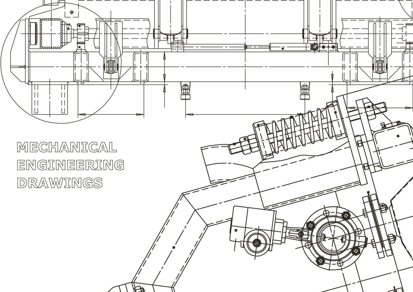 Vector banner. Engineering drawing. Mechanical instrument making