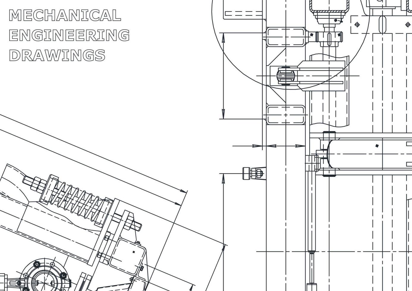 Vector banner. Engineering drawing. Mechanical instrument making
