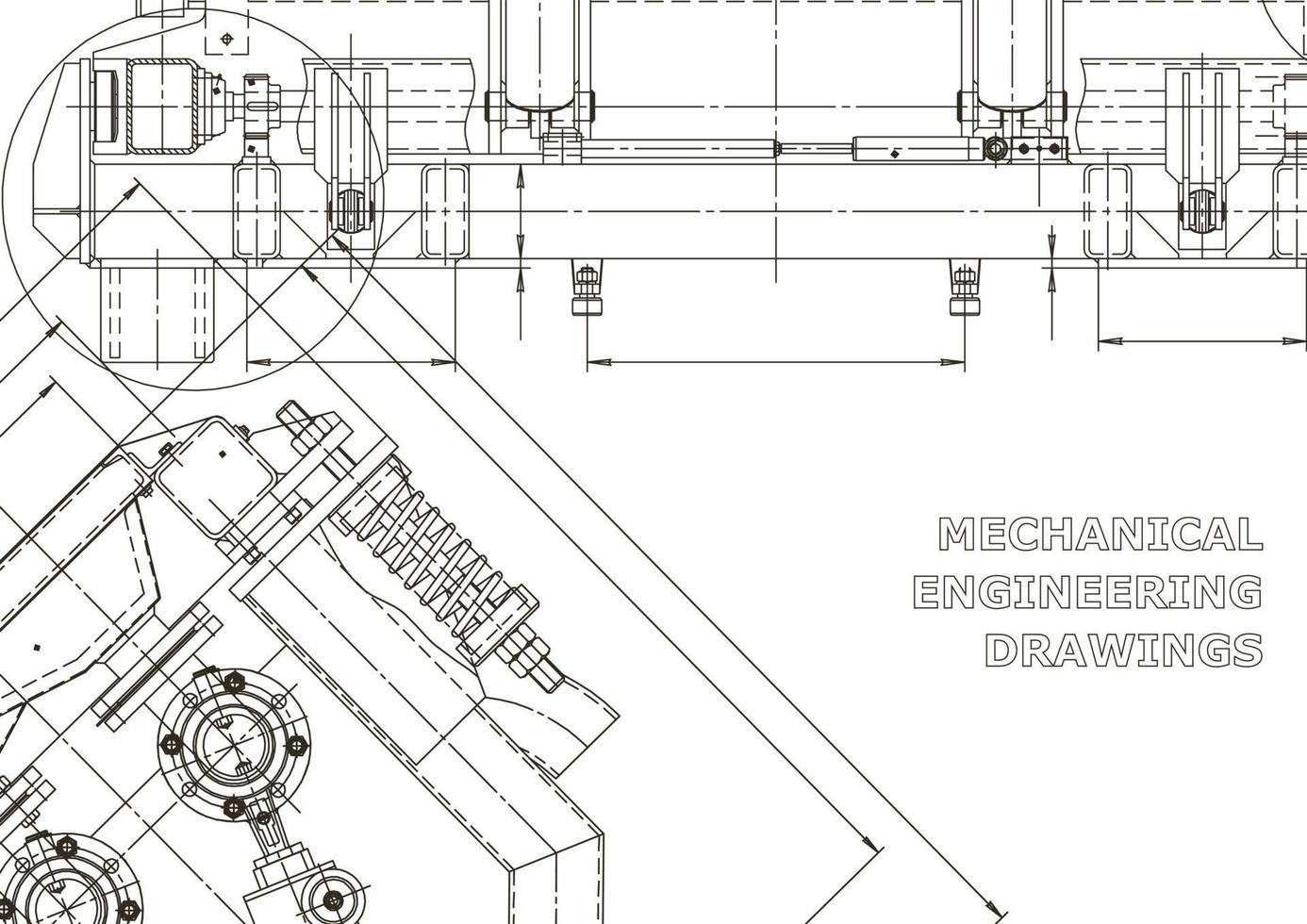 Cover. Vector engineering drawings. Mechanical instrument making. Technical abstract backgrounds. Technical illustration