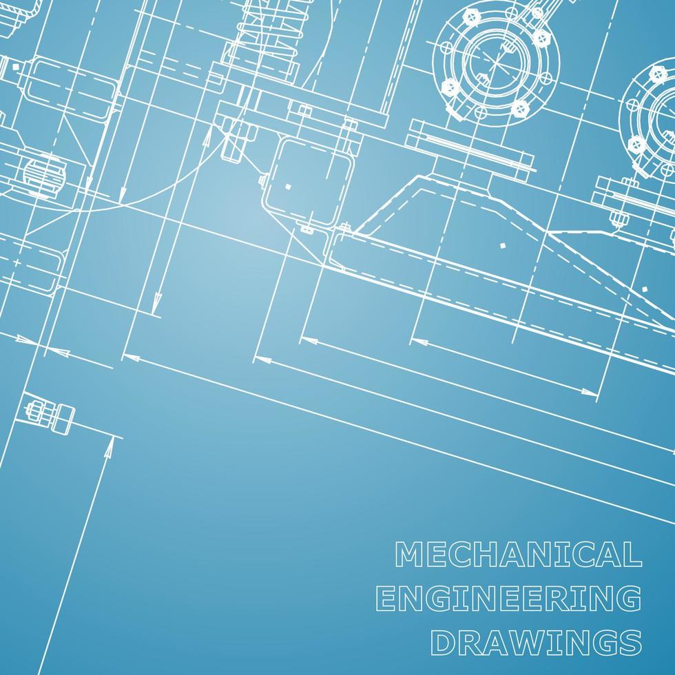 Blueprint. Vector engineering illustration. Computer aided design systems