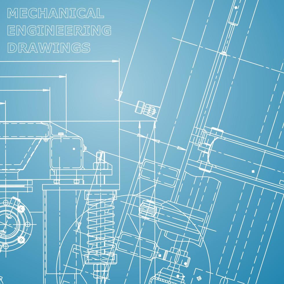 Blueprint. Vector engineering illustration. Computer aided design systems