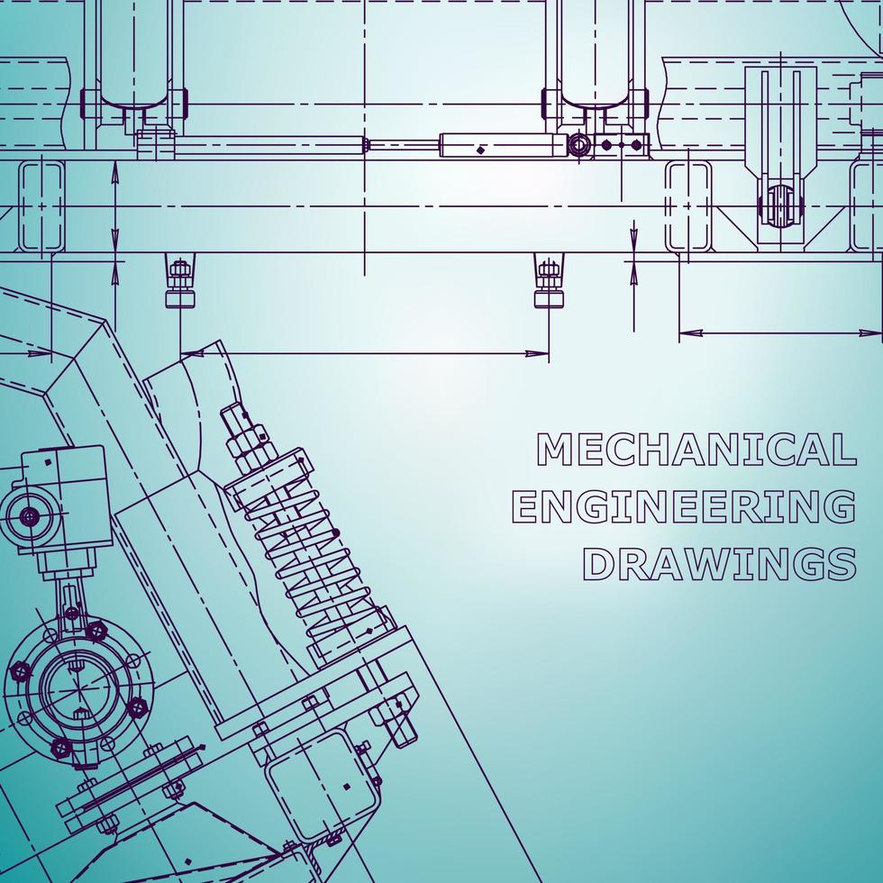 Blueprint, Sketch. Vector engineering illustration. Cover, flyer, banner, background