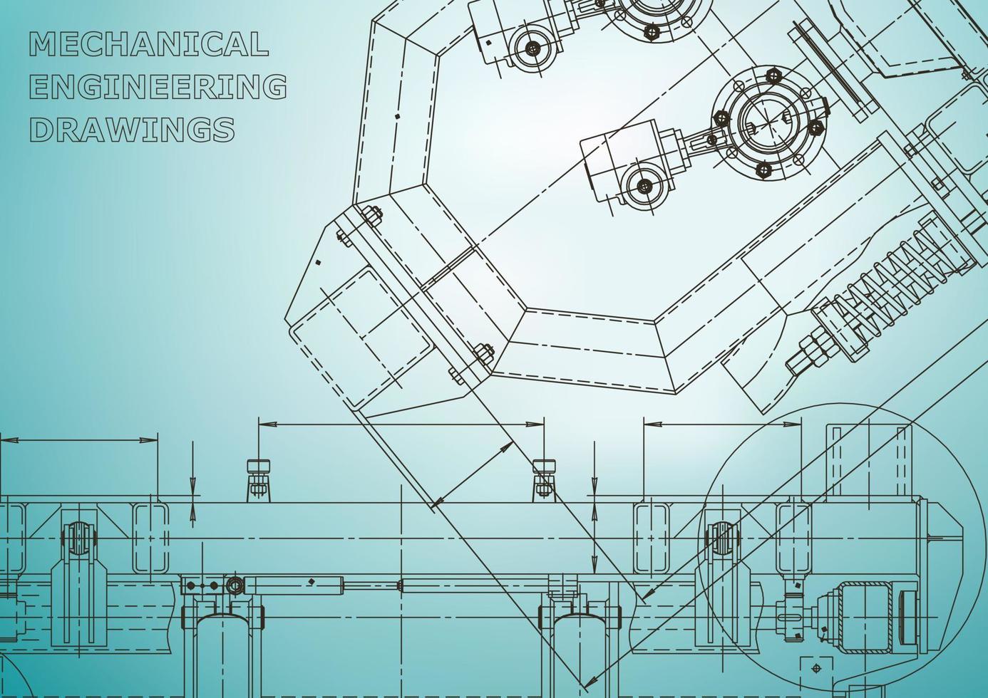 Blueprint, Sketch. Vector engineering illustration. Cover, flyer, banner, background