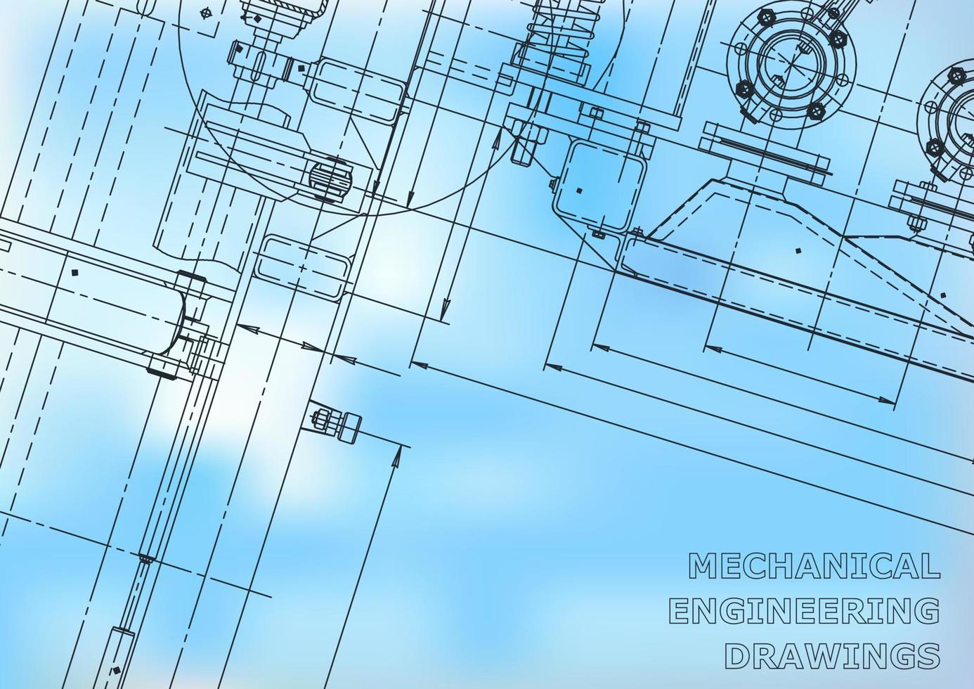 Plano. Ilustración de ingeniería vectorial. portada, volante, pancarta, fondo. dibujos de fabricación de instrumentos. dibujo de ingeniería mecánica. ilustraciones técnicas vector