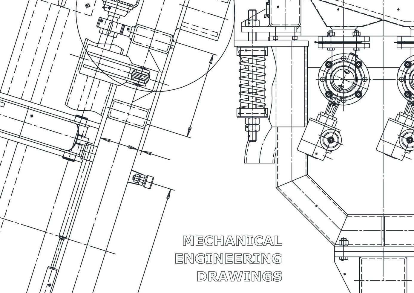 Vector banner. Engineering drawing. Mechanical instrument making