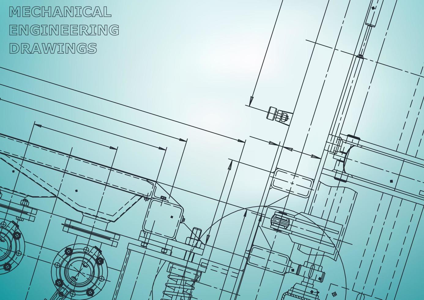 Blueprint. Vector engineering illustration. Cover, flyer, banner, background. Instrument-making drawings. Mechanical engineering drawing. Technical illustrations