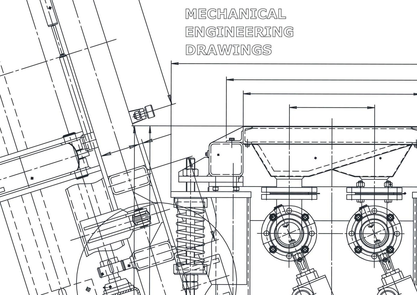 Vector banner. Engineering drawing. Mechanical instrument making