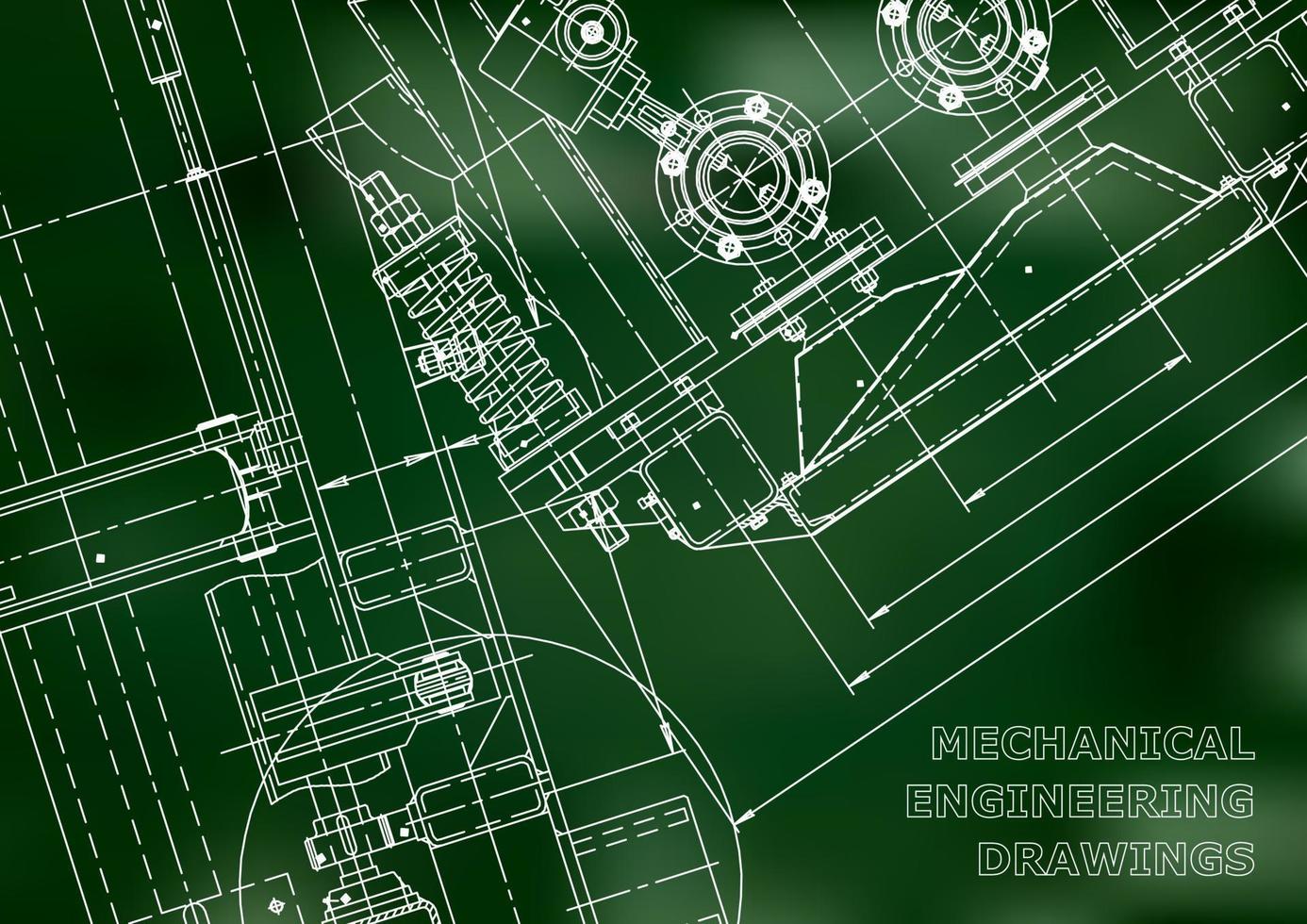 Vector engineering illustration. Computer aided design systems. Instrument-making. Technical illustrations