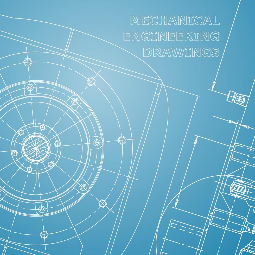 Plano. Ilustración de ingeniería vectorial. sistemas de diseño asistido por computadora vector