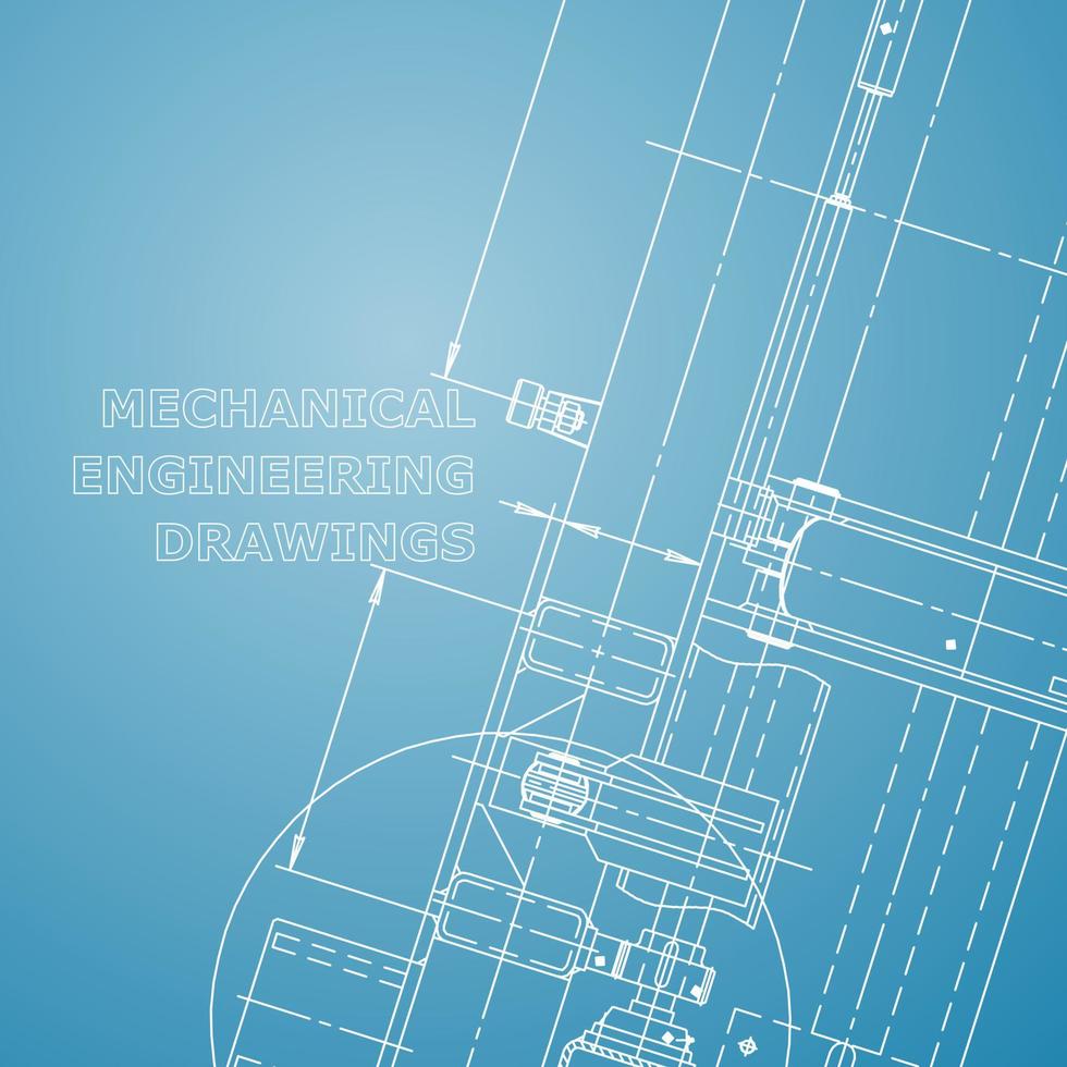 Blueprint. Vector engineering illustration. Computer aided design systems