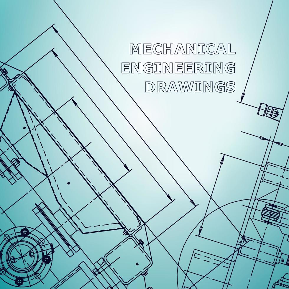 Blueprint. Vector engineering illustration. Computer aided design systems