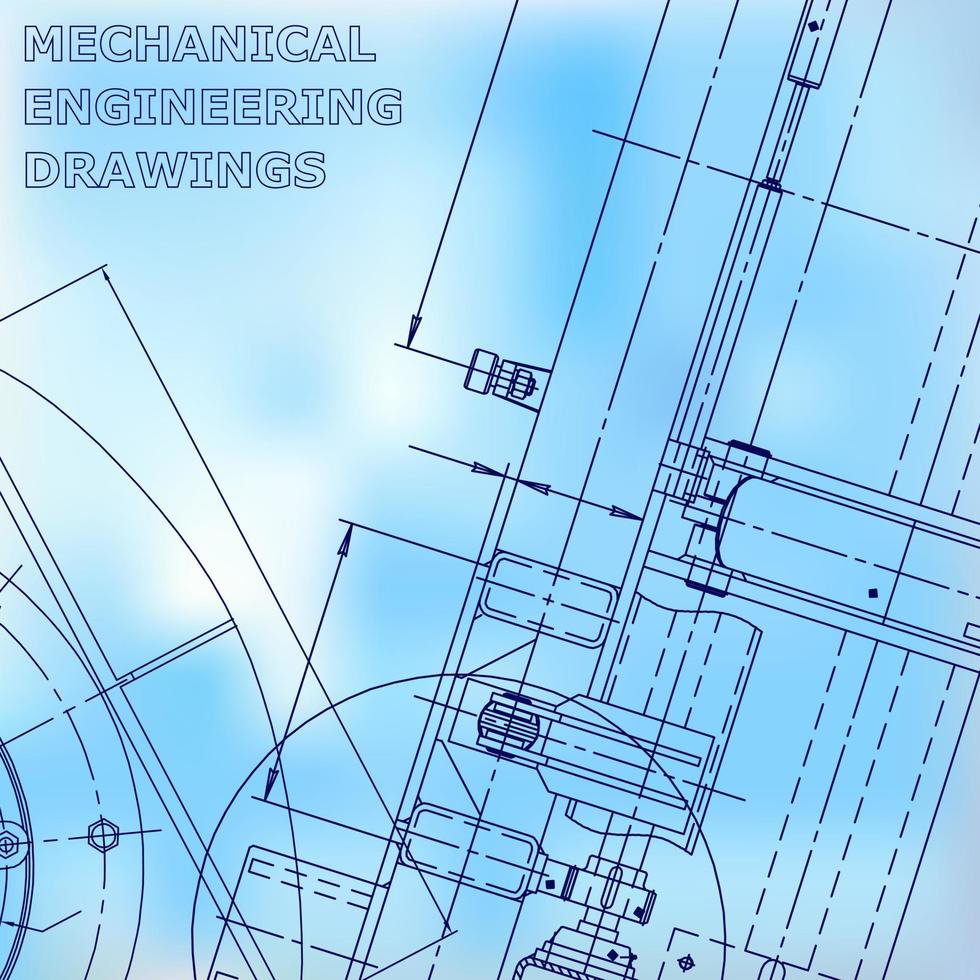 Blueprint, Sketch. Vector engineering illustration. Cover, flyer, banner, background