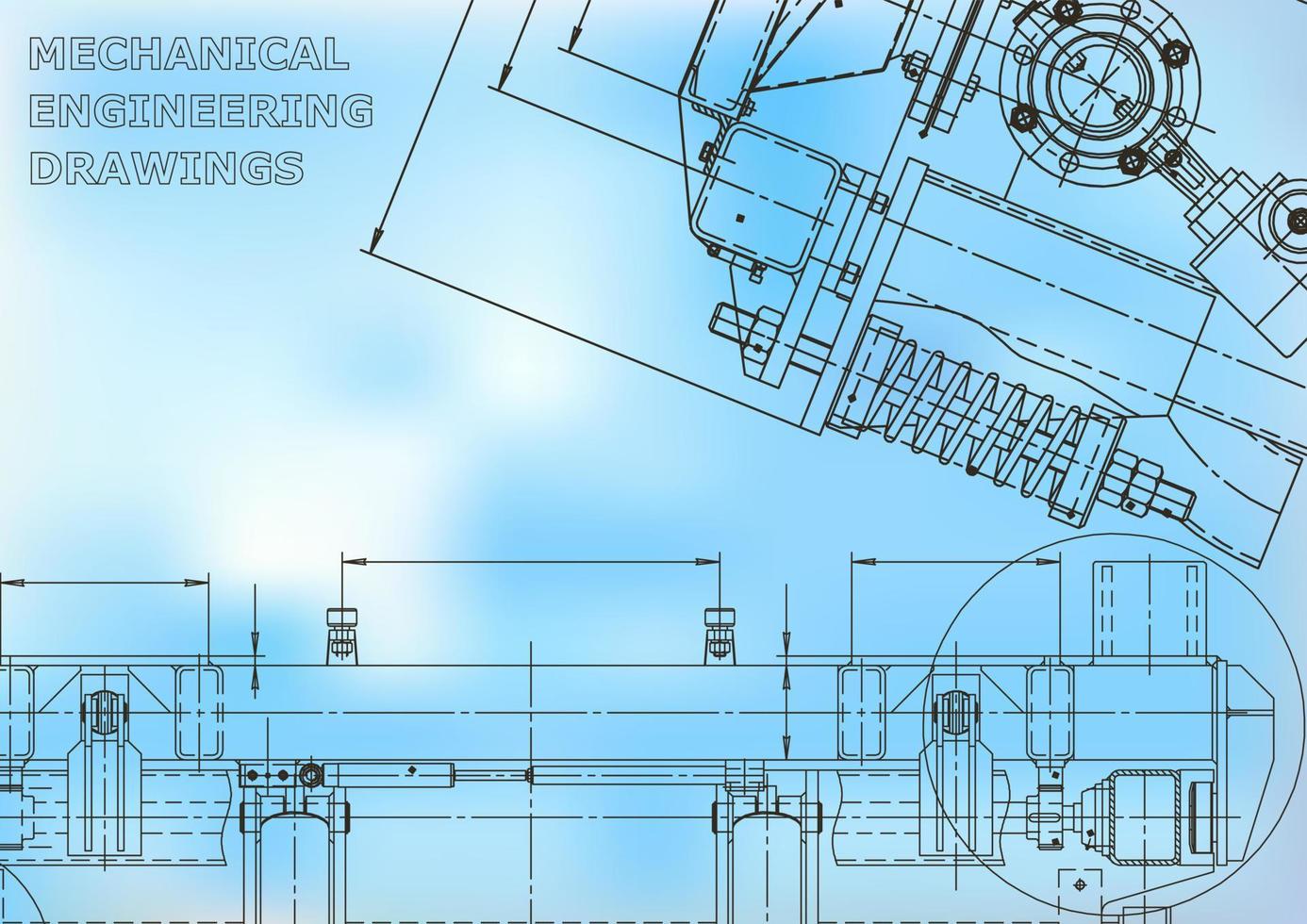 Blueprint, Sketch. Vector engineering illustration. Cover, flyer, banner, background