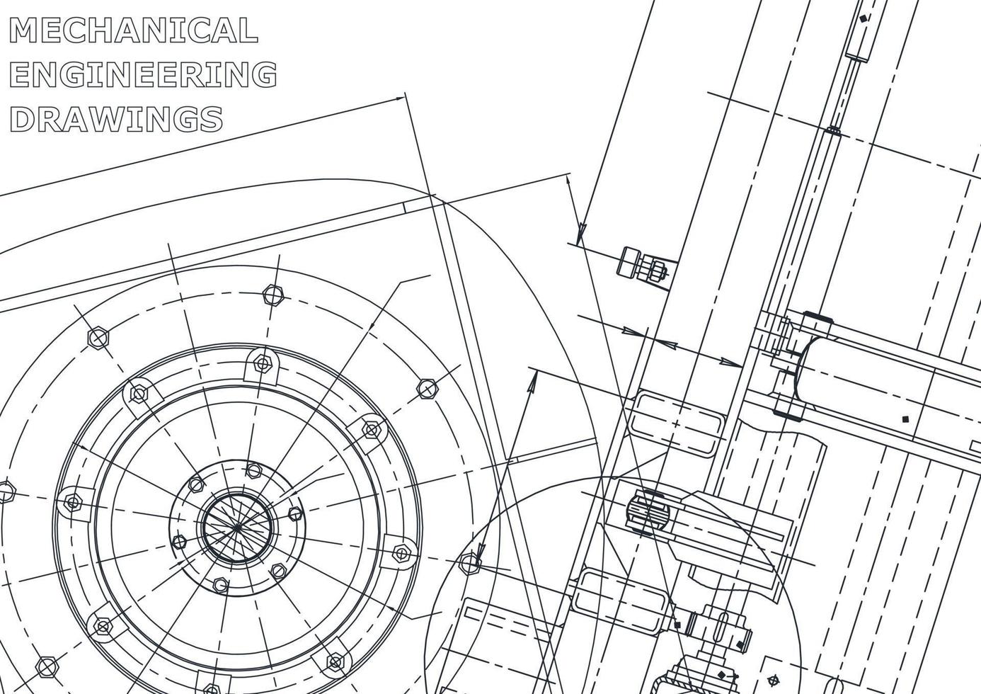 banner de vector. dibujo de ingeniería. fabricación de instrumentos mecánicos vector