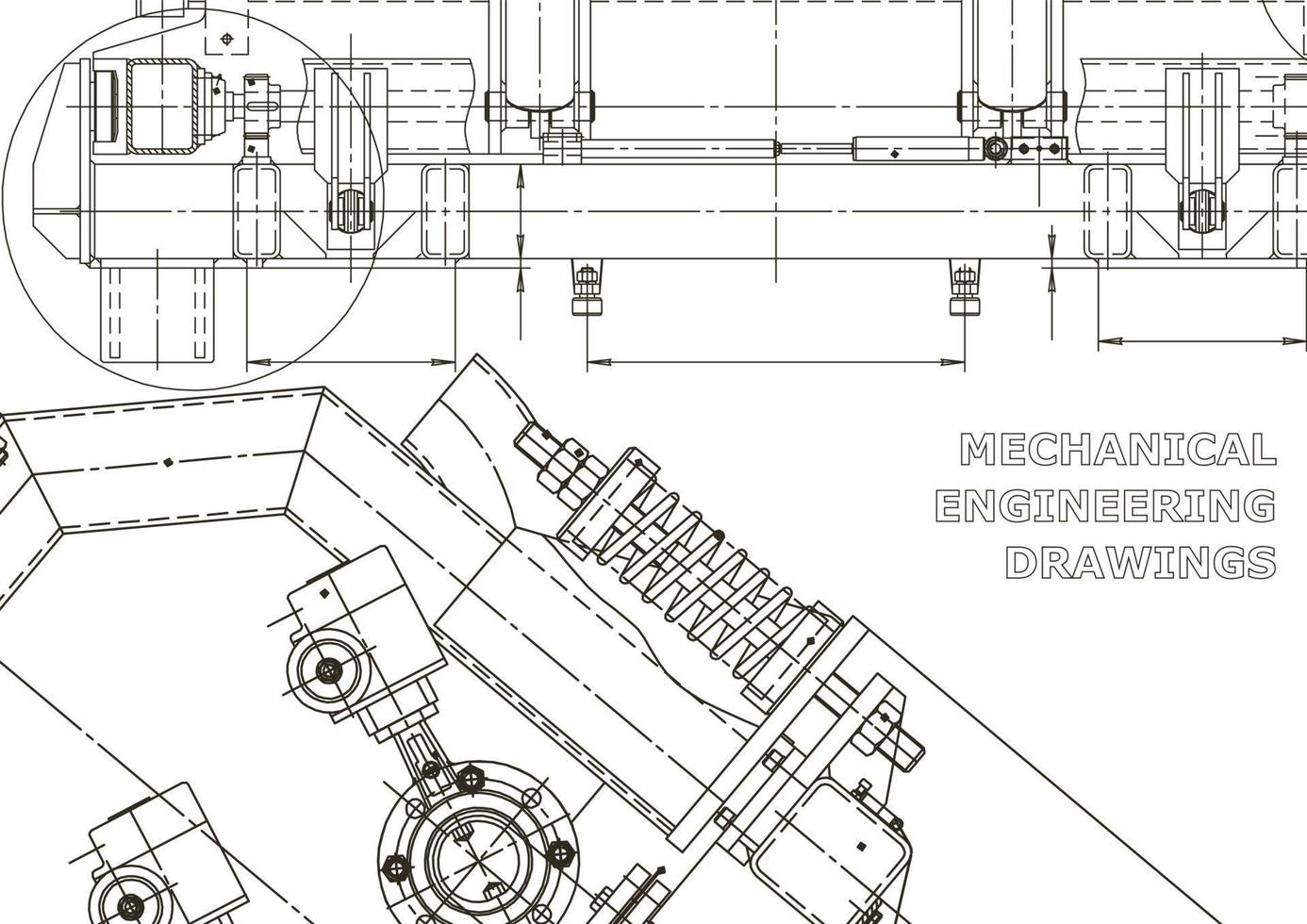 banner de vector. dibujo de ingeniería. fabricación de instrumentos mecánicos vector