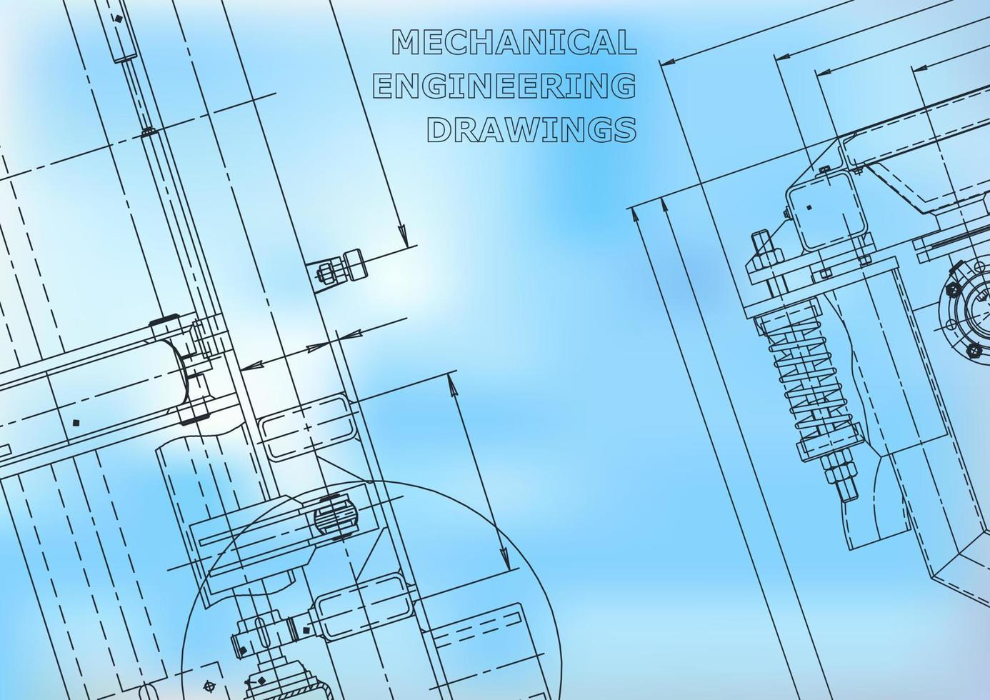 Computer aided design systems. Technical illustrations, backgrounds. Mechanical engineering drawing. Machine-building industry. Instrument-making drawings vector