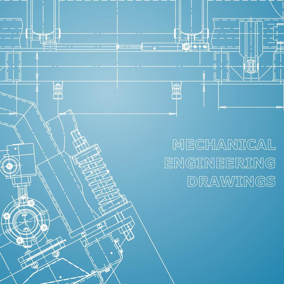 Blueprint. Vector engineering illustration. Computer aided design systems