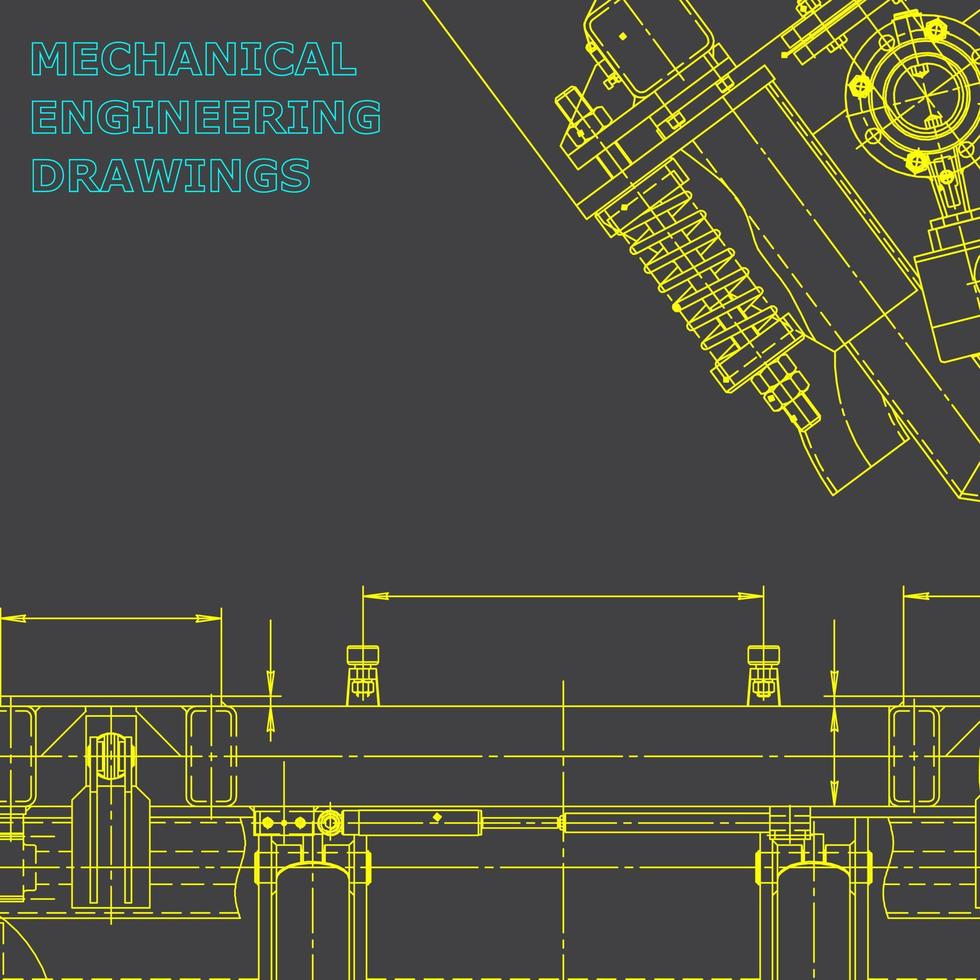Blueprint. Vector engineering illustration. Computer aided design systems
